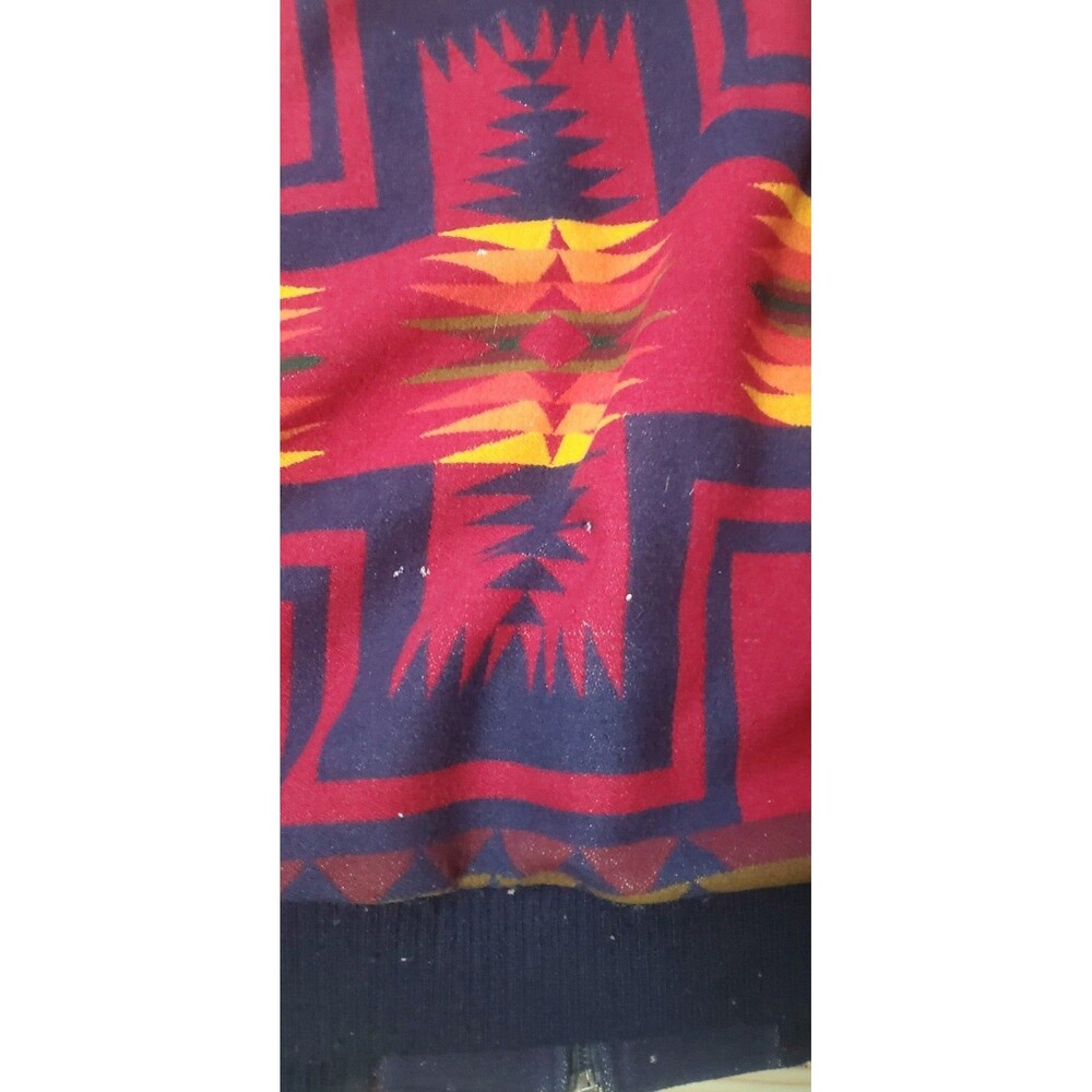 VTG Pendleton High Grade Western Wear Men’s XL Red Aztec Wool Bomber Jacket - Picture 8 of 12